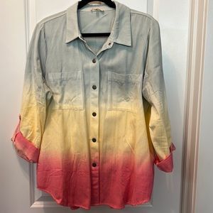 Ombré multicolored shacket (shirt/jacket) size L
